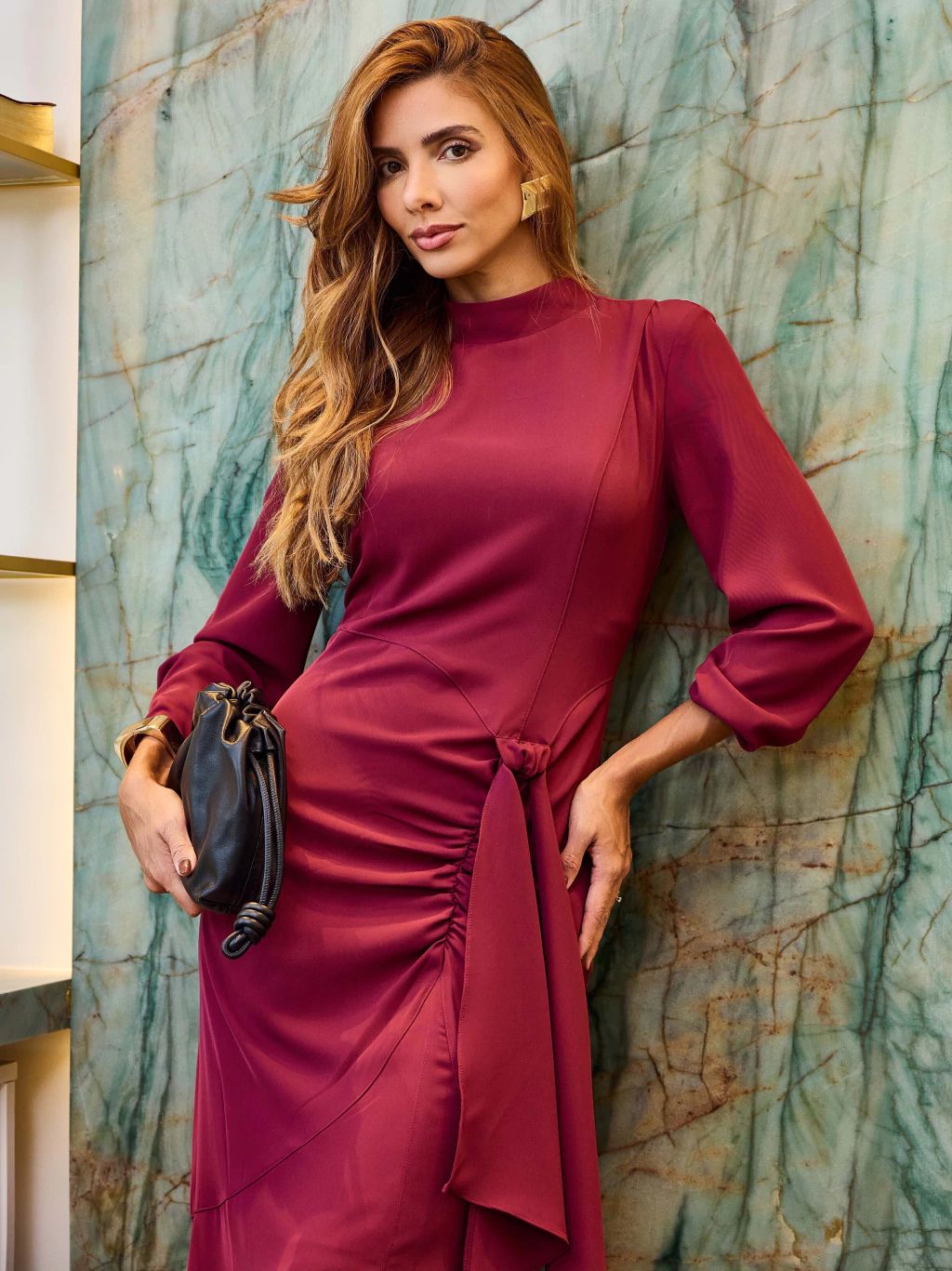 VESTIDO ALFAIATARIA DRAPEADO
