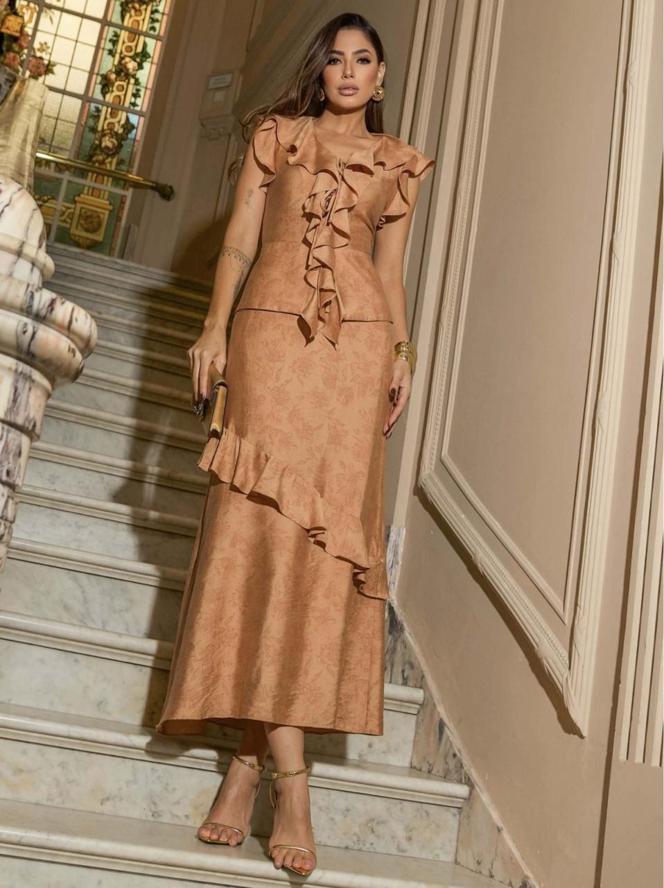 CONJUNTO FEMIINO COM BABADOS - LUZIA FAZZOLLI