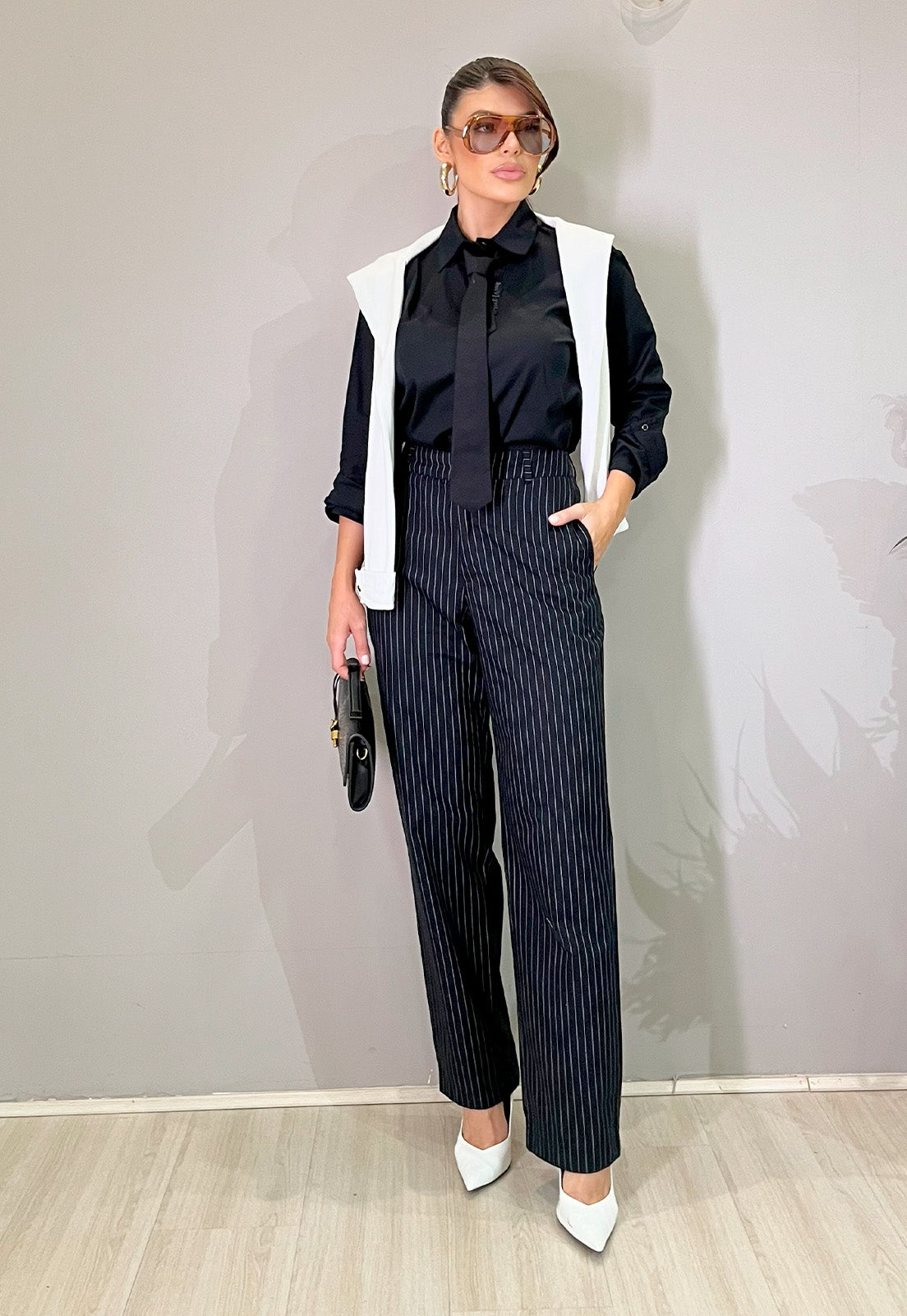 CAMISA C/ ACESSORIO GRAVATA BORD INDUSTRIAL F PRETO