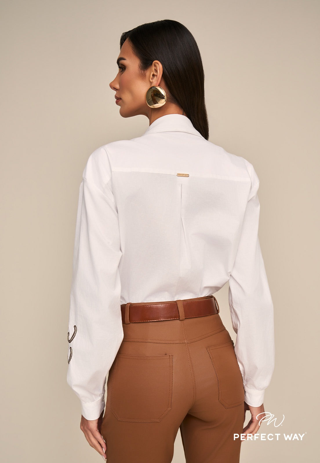 CAMISA BORD INDUSTRIAL FEMININA OFF WHITE
