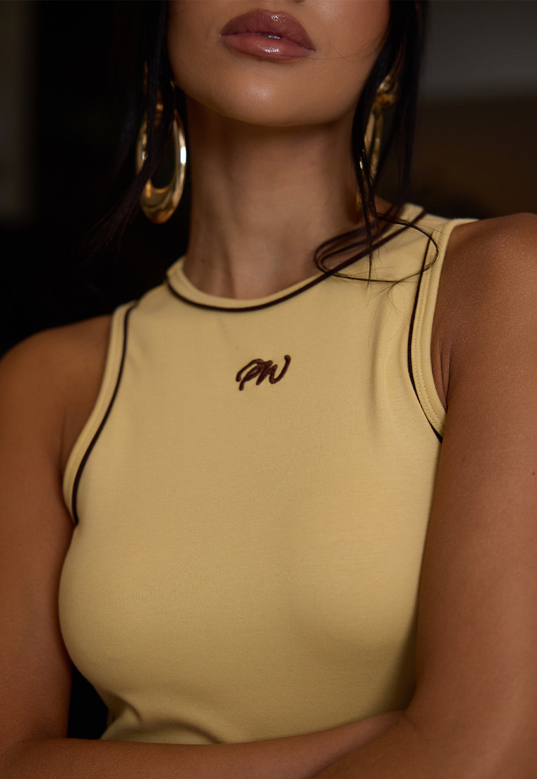 VESTIDO MAXI MIDI DET VIVO C/ BORD INDUSTRIAL amarelo vintage