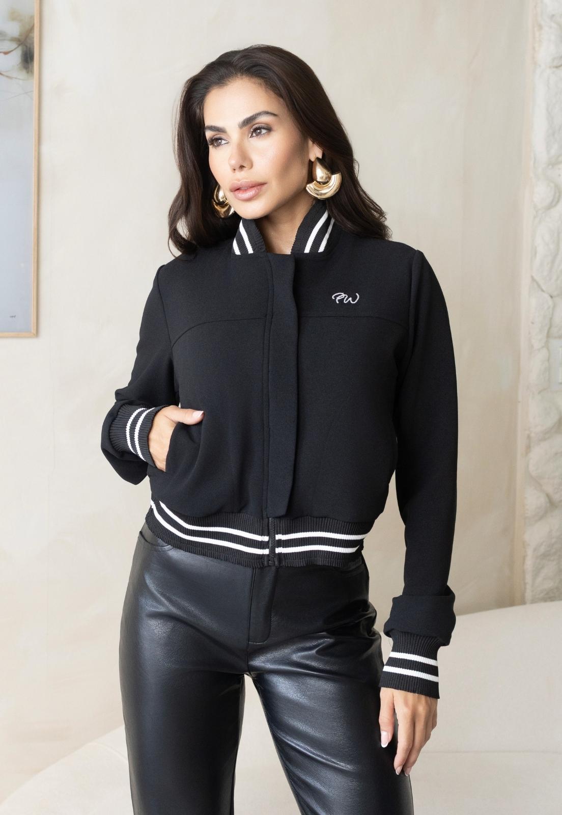 JAQUETA BOMBER BORD INDUSTRIAL FEMININA PRETO
