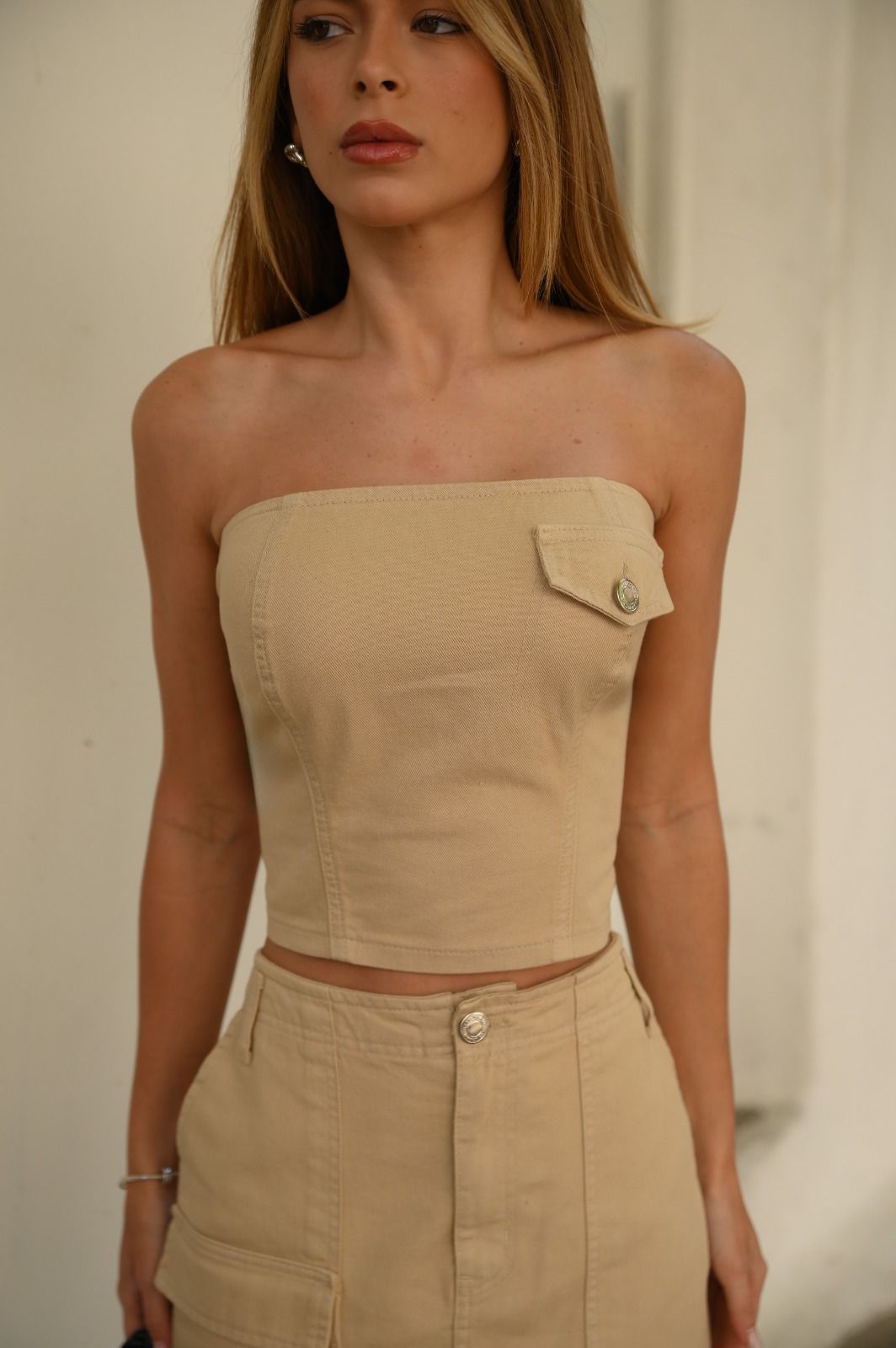 CROPPED COM BOLSO NUDE