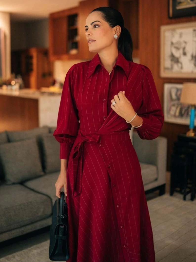 VESTIDO ALFAIATARIA XADREZ COM AMARRAÇÃO
