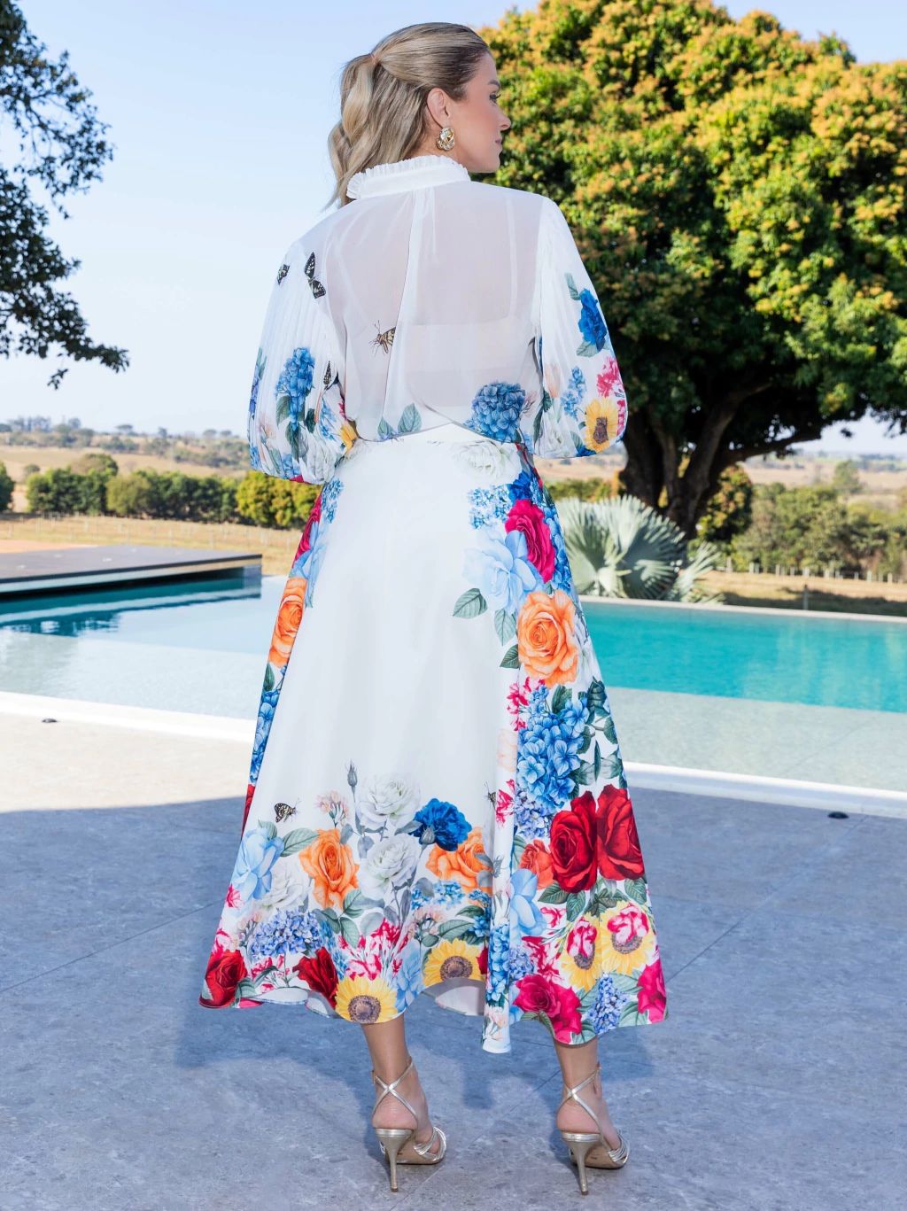 CONJUNTO CHIFFON ESTAMPA FLORAL