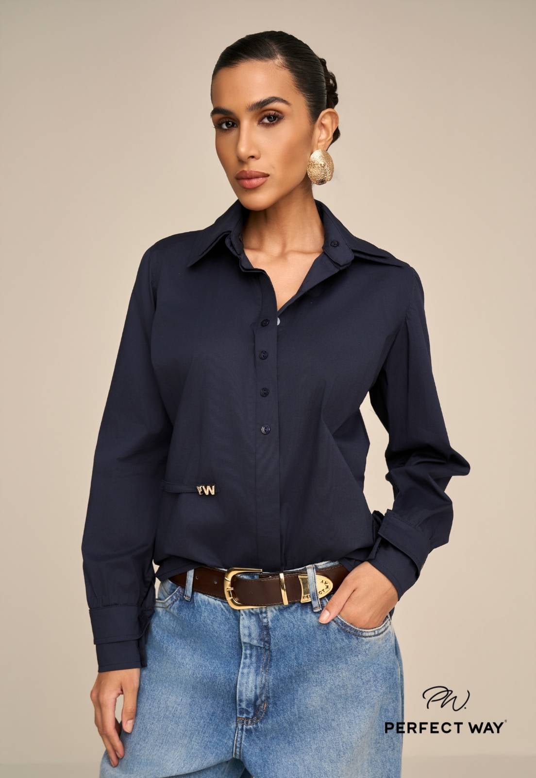 CAMISA GOLA DUPLA DESTACAVEL FEMININA