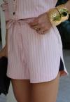 SHORTS COS ALTO C/ ELASTICO ROSA C/ PRETO