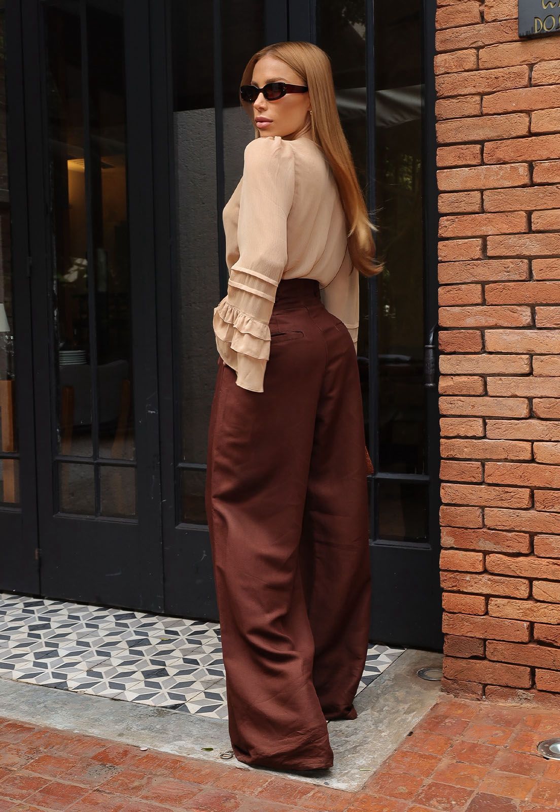 CALÇA PANTALONA FEMININA CACAU
