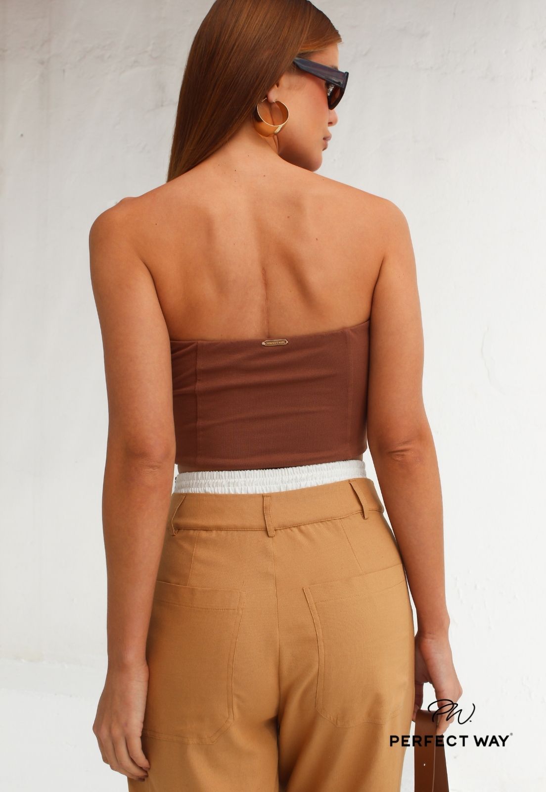 CROPPED FEMININO SEM ALÇA CACAU
