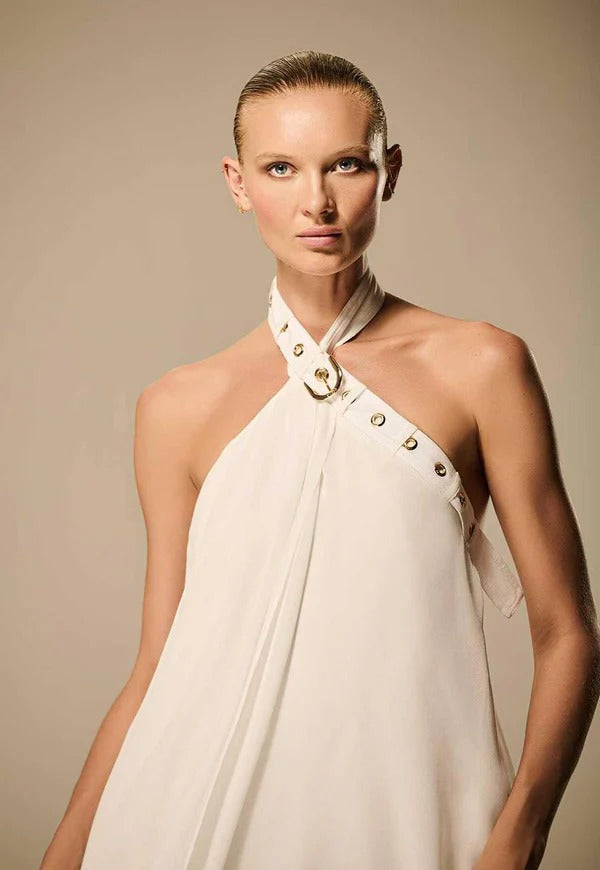 VESTIDO FRENTE UNICA DETALHE FIVELA