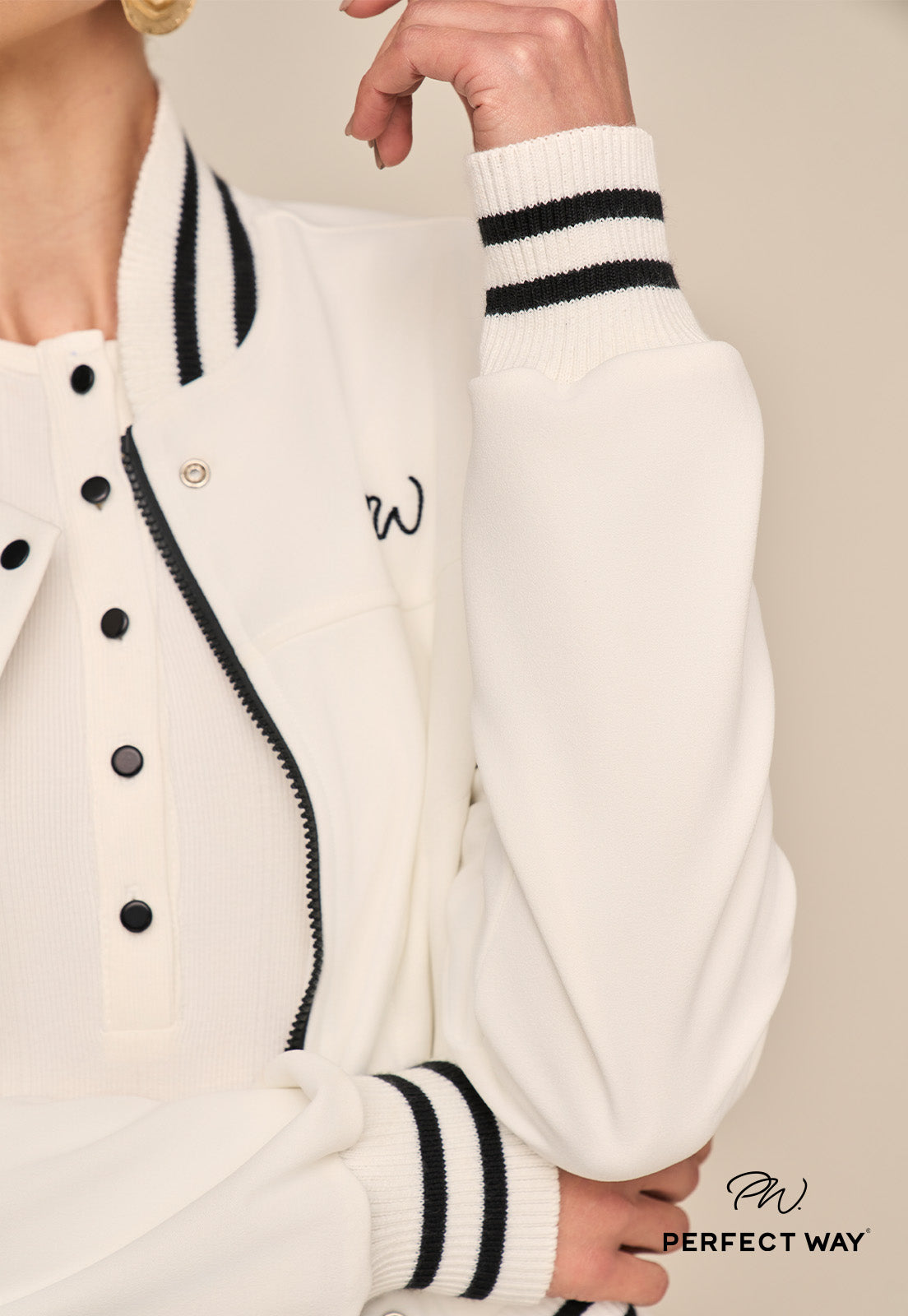 JAQUETA BOMBER BORD INDUSTRIAL FEMININA OFF WHITE