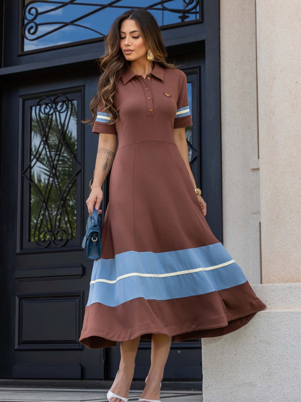 VESTIDO MOLETINHO BICOLOR