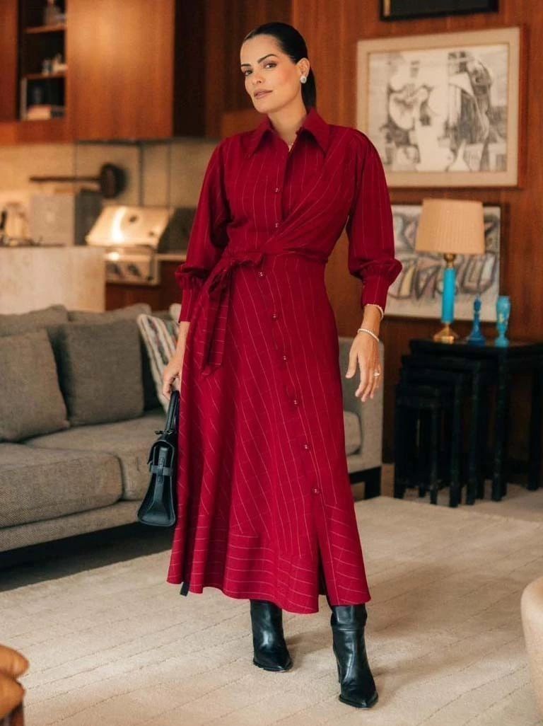 VESTIDO ALFAIATARIA XADREZ COM AMARRAÇÃO