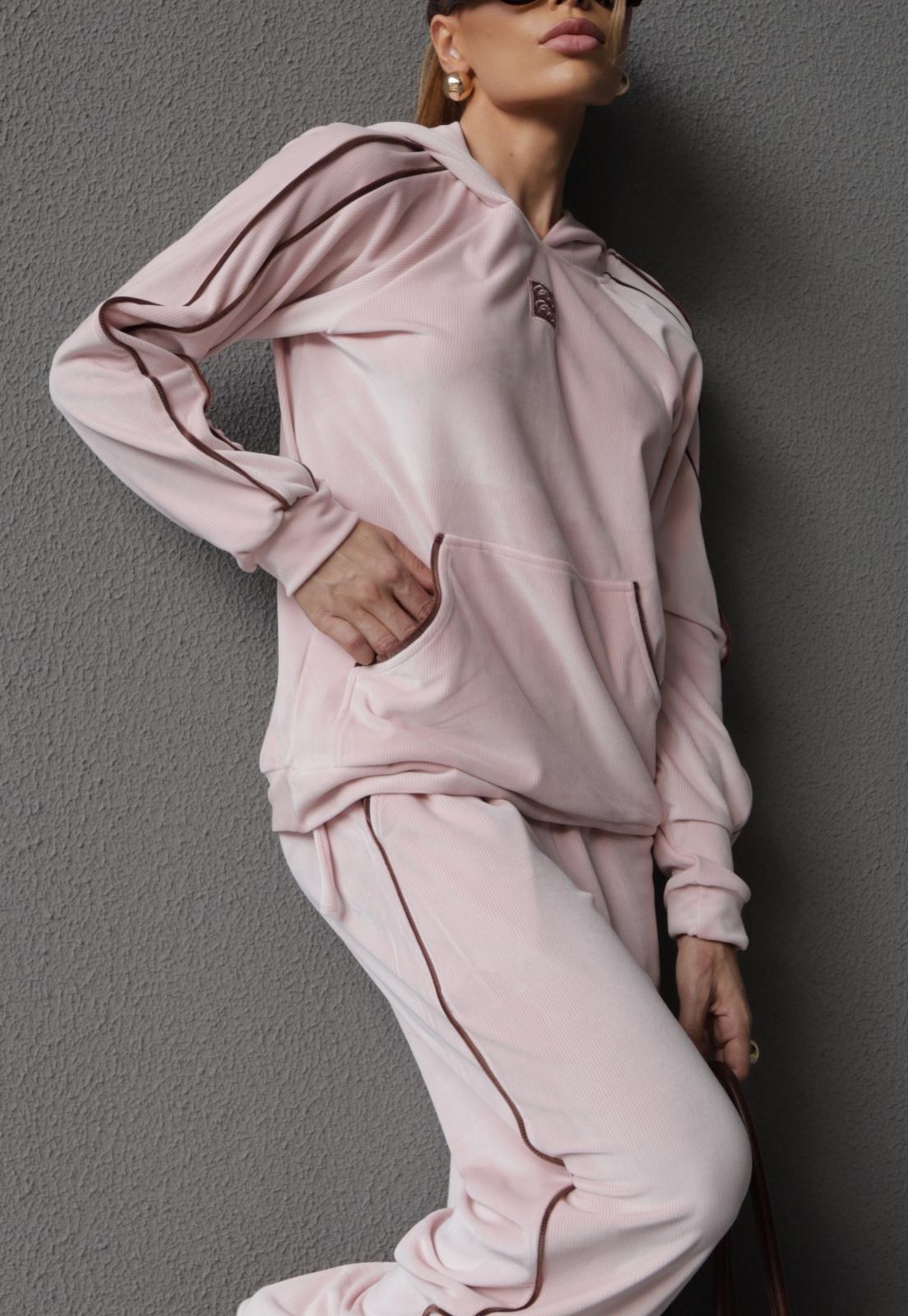 CALÇA BORD INDUSTRIAL C/ VIVO FEMININA ROSA C/ CACAU