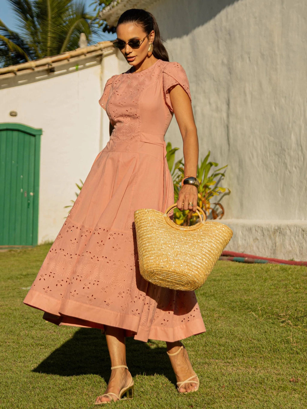 VESTIDO VOIL BORDADO E VOLL LISO