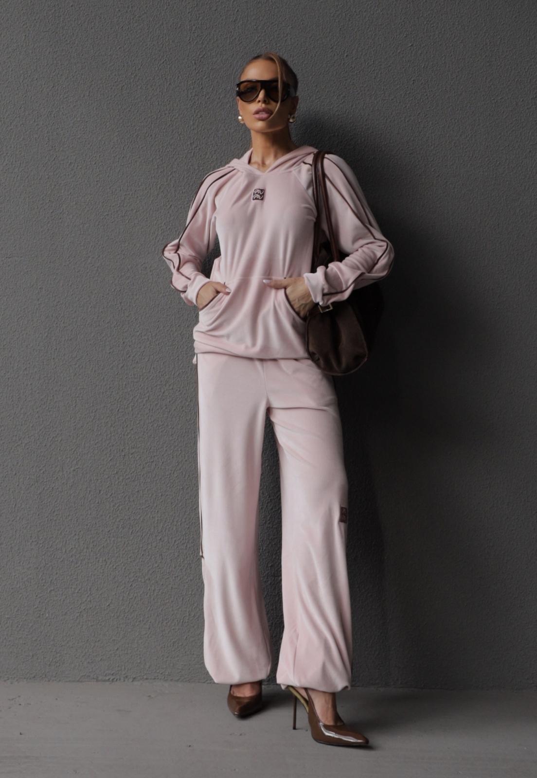 CALÇA BORD INDUSTRIAL C/ VIVO FEMININA ROSA C/ CACAU