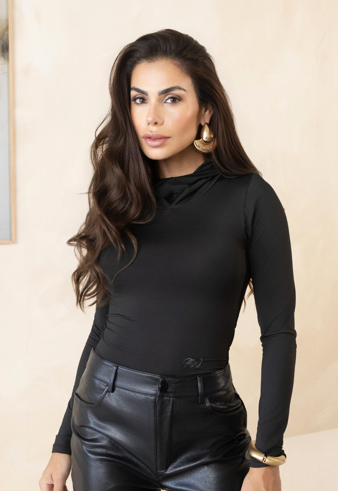 BLUSA C/ CAPUZ BORD INDUSTRIAL FEMININA PRETO