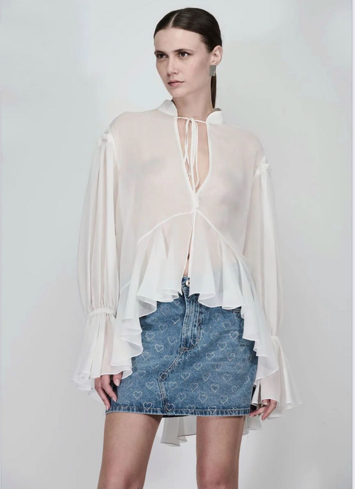 BATA DE CHIFFON OFF WHITE - CAOS