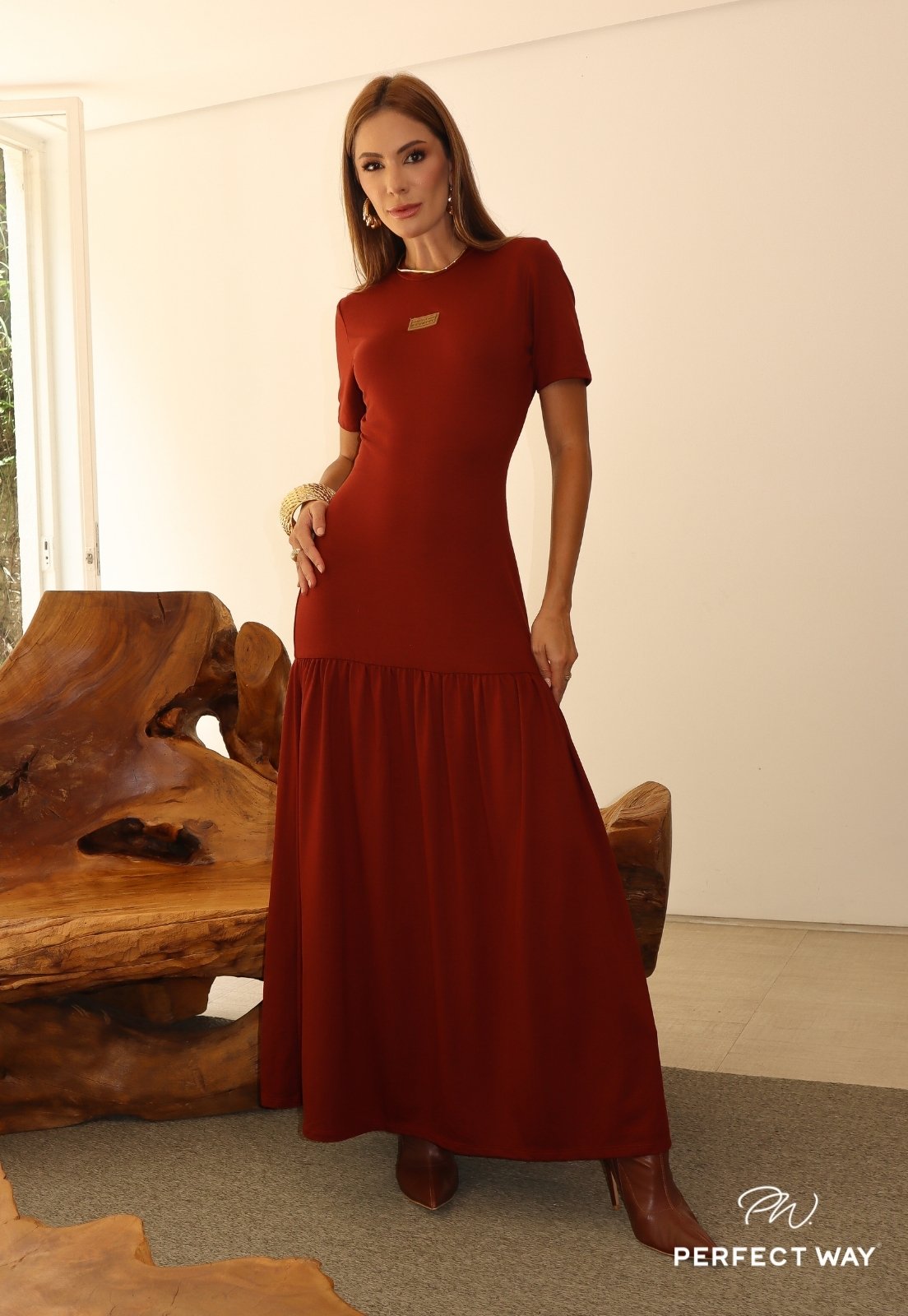 VESTIDO FEMININO MAXI MIDI