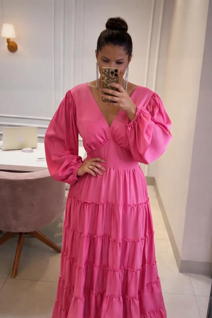 VESTIDO LONGO CETIM