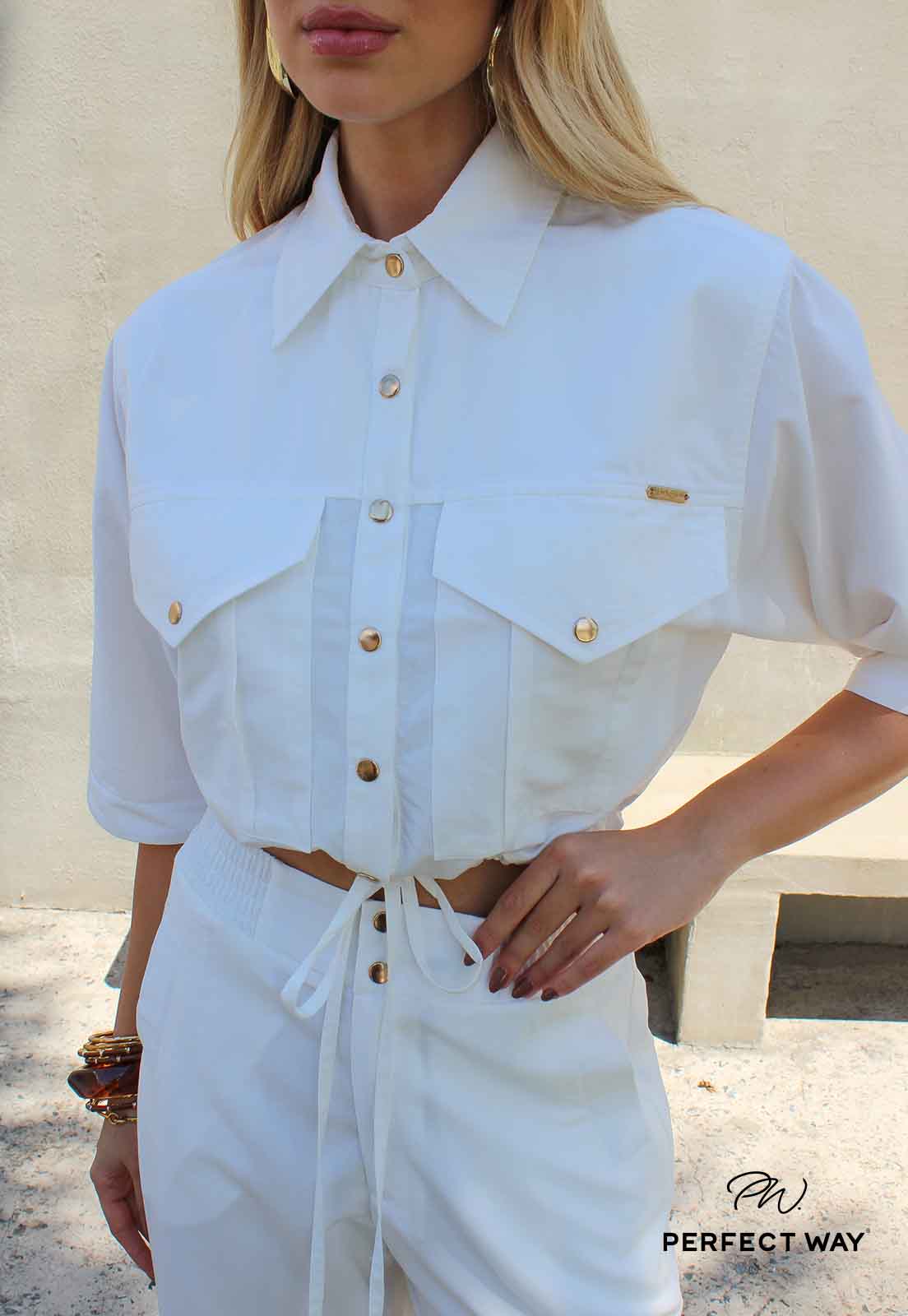 CAMISA CROPPED FEMININA