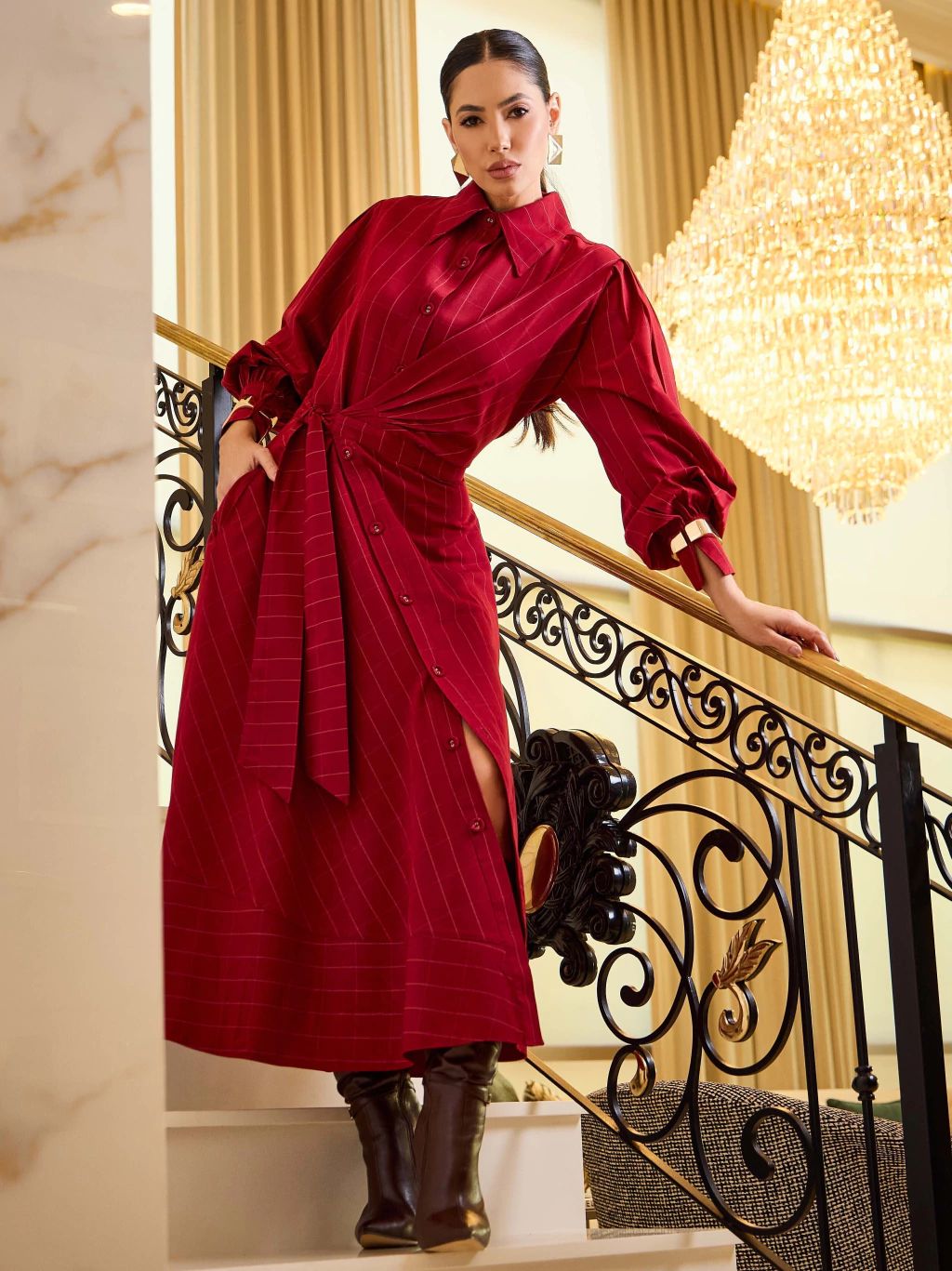 VESTIDO ALFAIATARIA XADREZ COM AMARRAÇÃO