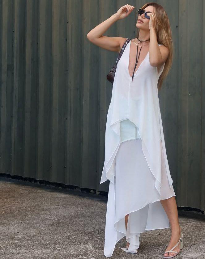 BLUSA ALONGADA ASSIMÉTRICA - CAOS