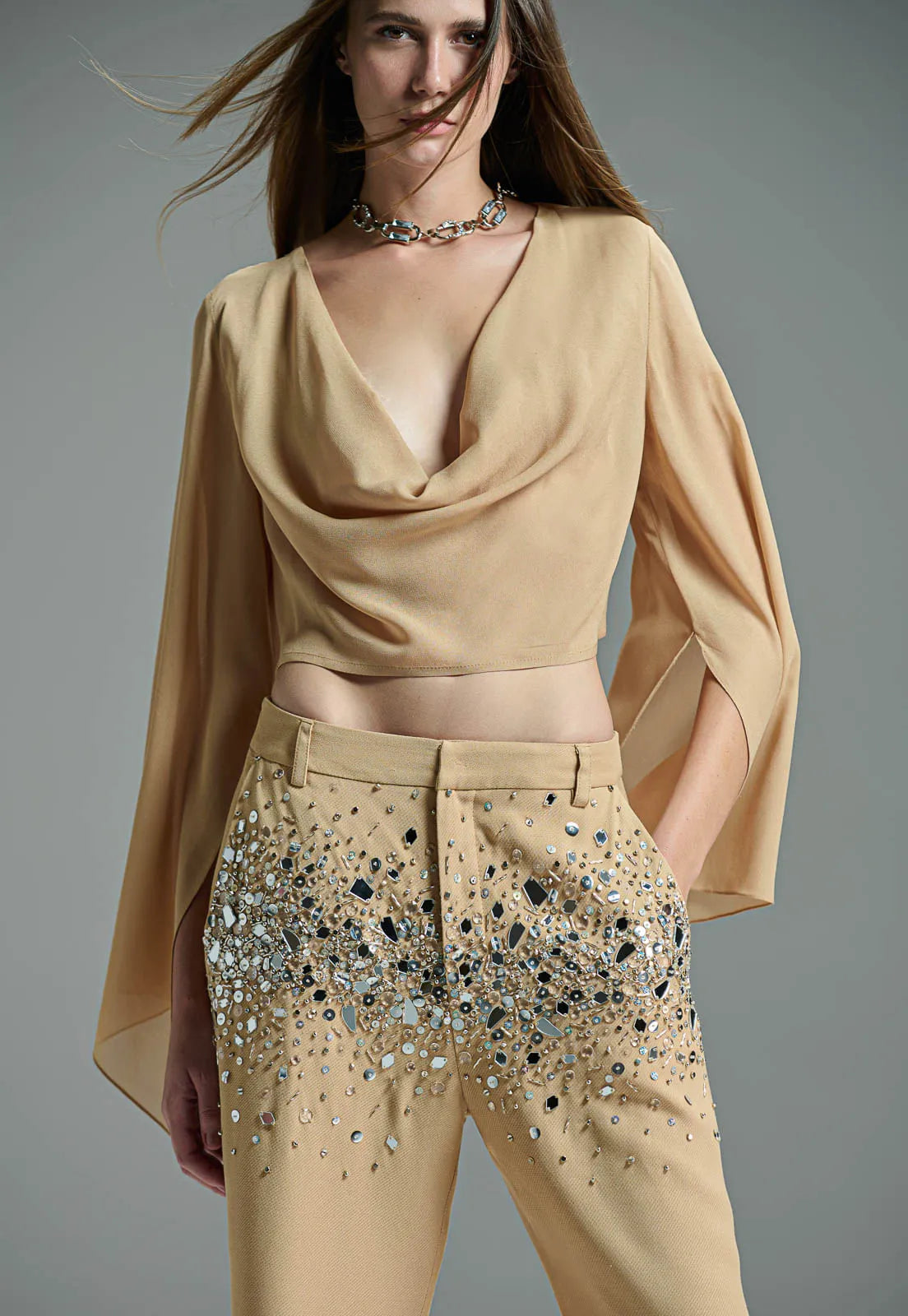 CALÇA ALFAIATARIA BORDADA EXPLOSION CRYSTAL - CAOS