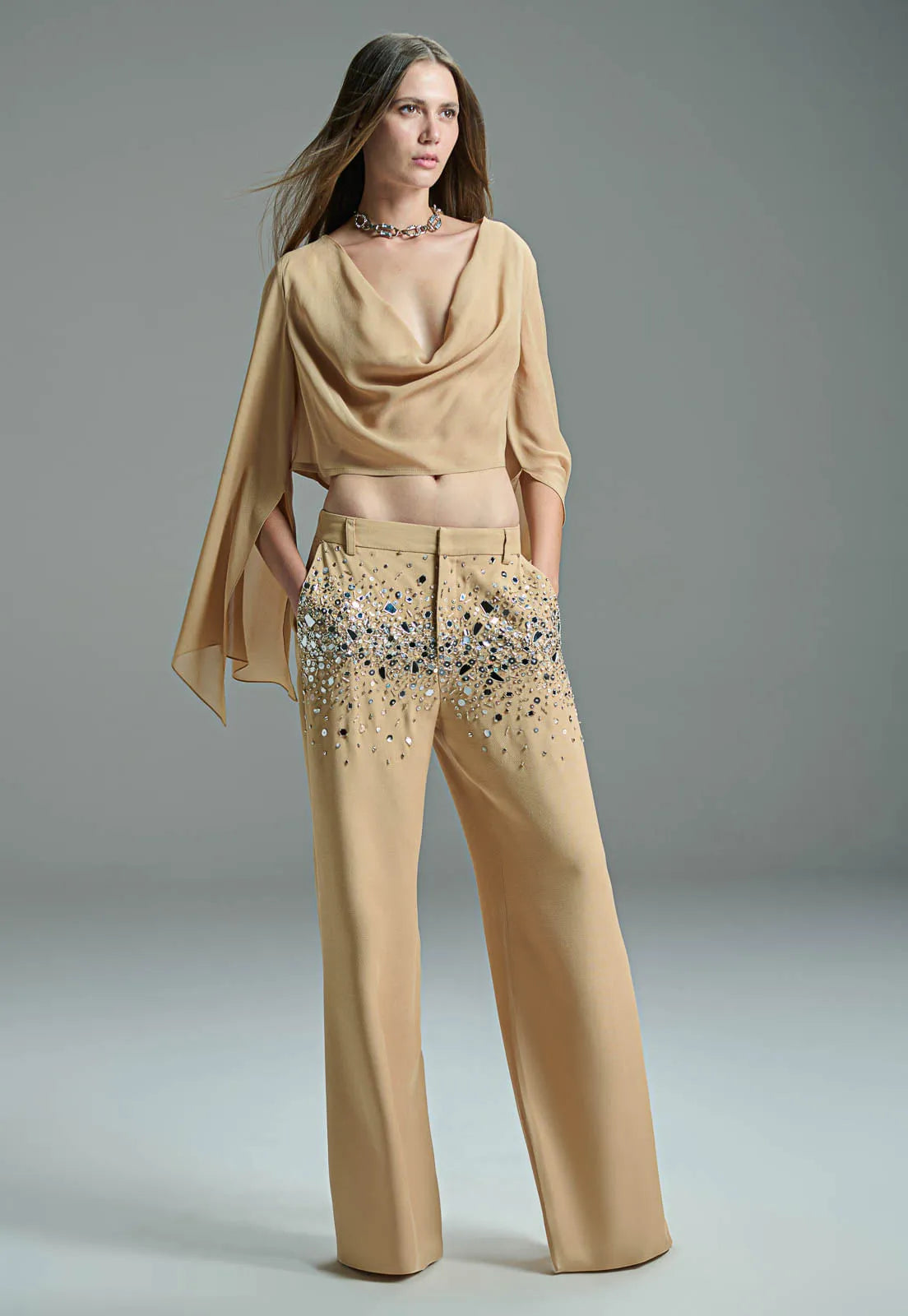 CALÇA ALFAIATARIA BORDADA EXPLOSION CRYSTAL - CAOS