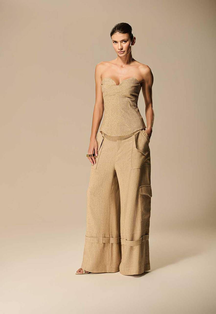 CALÇA CARGO CINTO PASSANTES BARRA