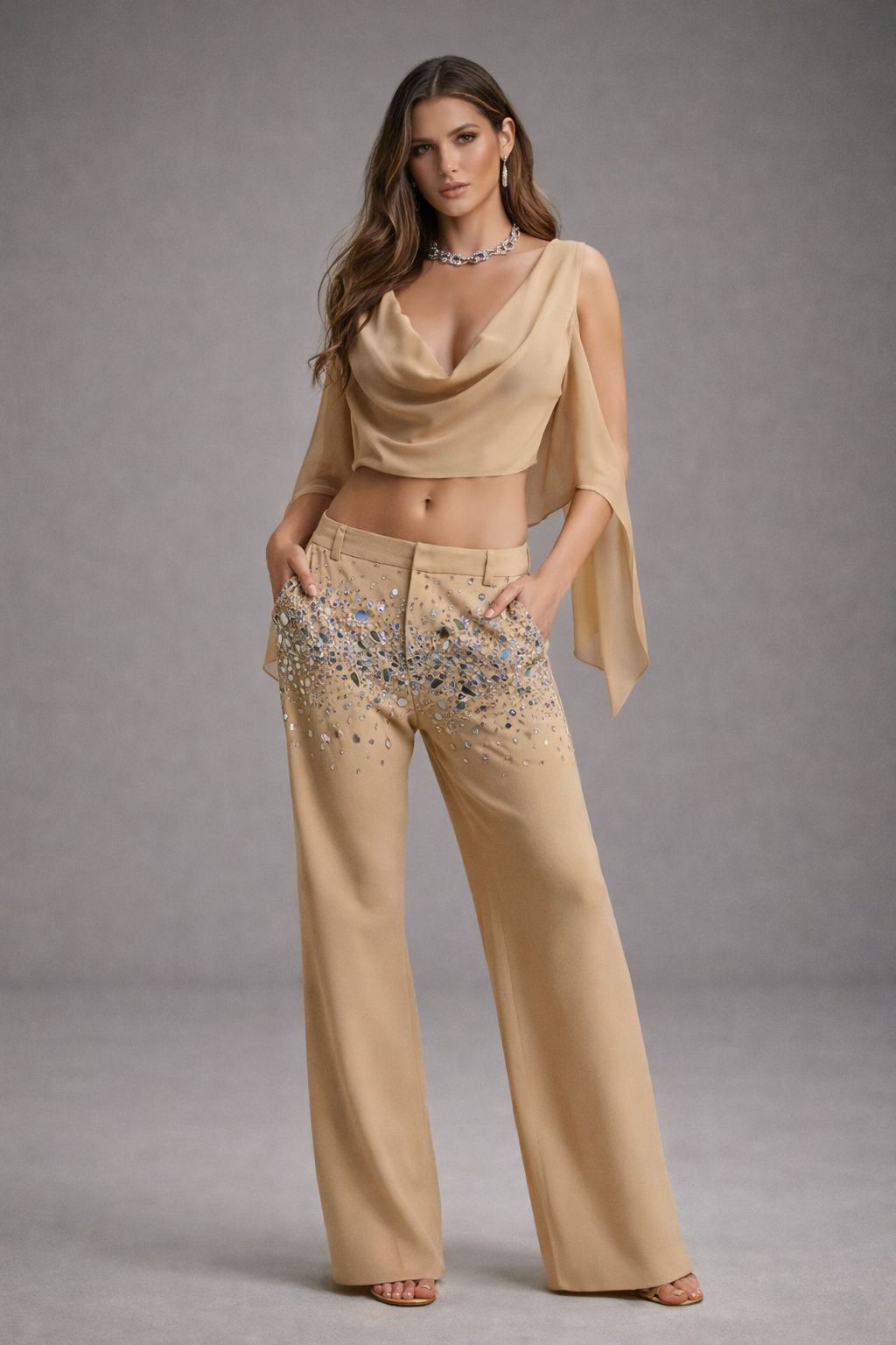 CALÇA ALFAIATARIA BORDADA EXPLOSION CRYSTAL - CAOS