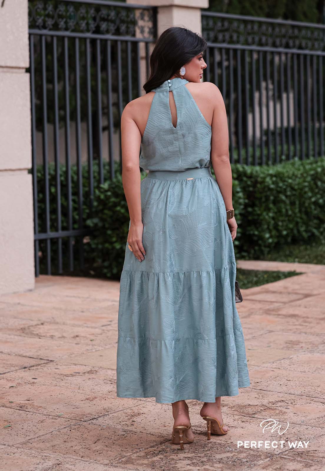 SAIA MAXI MIDI FEMININA azul claro