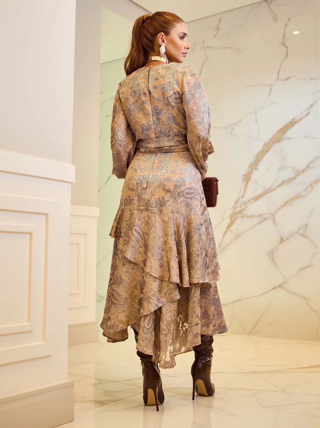 VESTIDO ORGANZA ESTAMPADA CHEMISIER