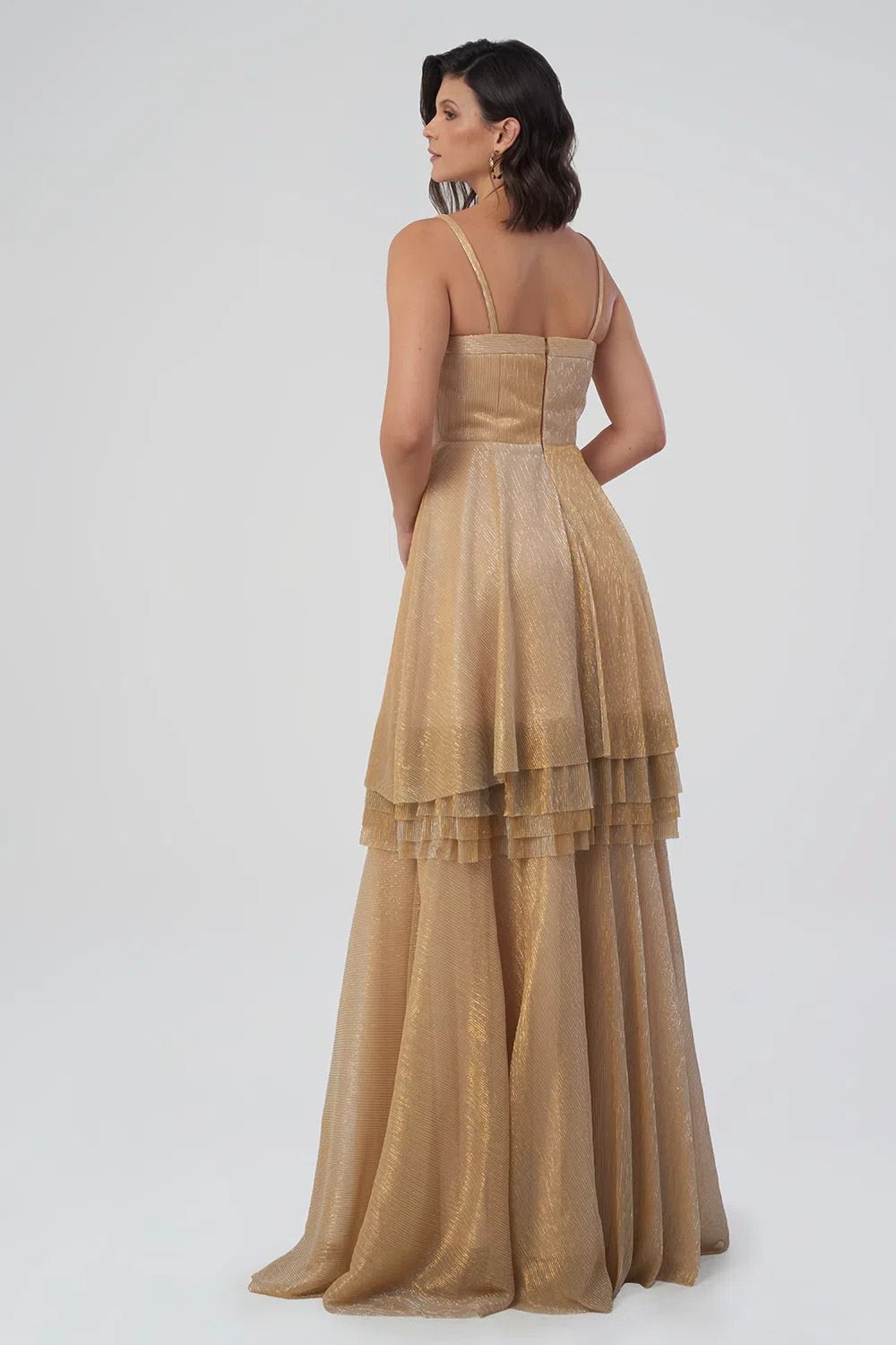 VESTIDO LONGO CAMADAS  DOURATO