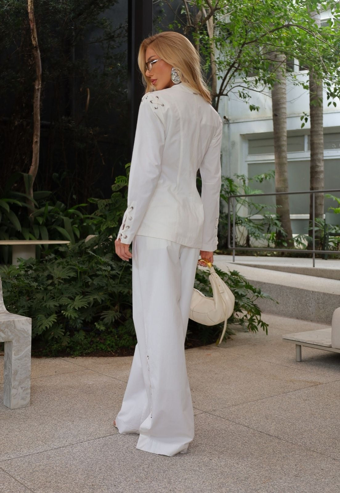 CALÇA ALFAIATARIA COS BAIXO DET TRANÇADA BA OFF WHITE