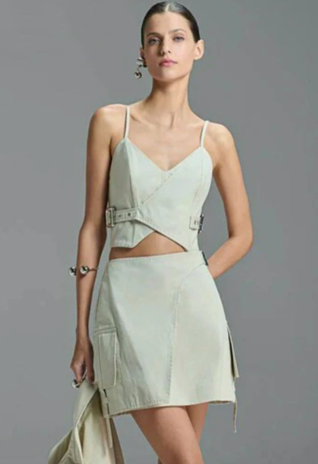CONJUNTO SAIA + CROPPED COM FIVELA - CAOS