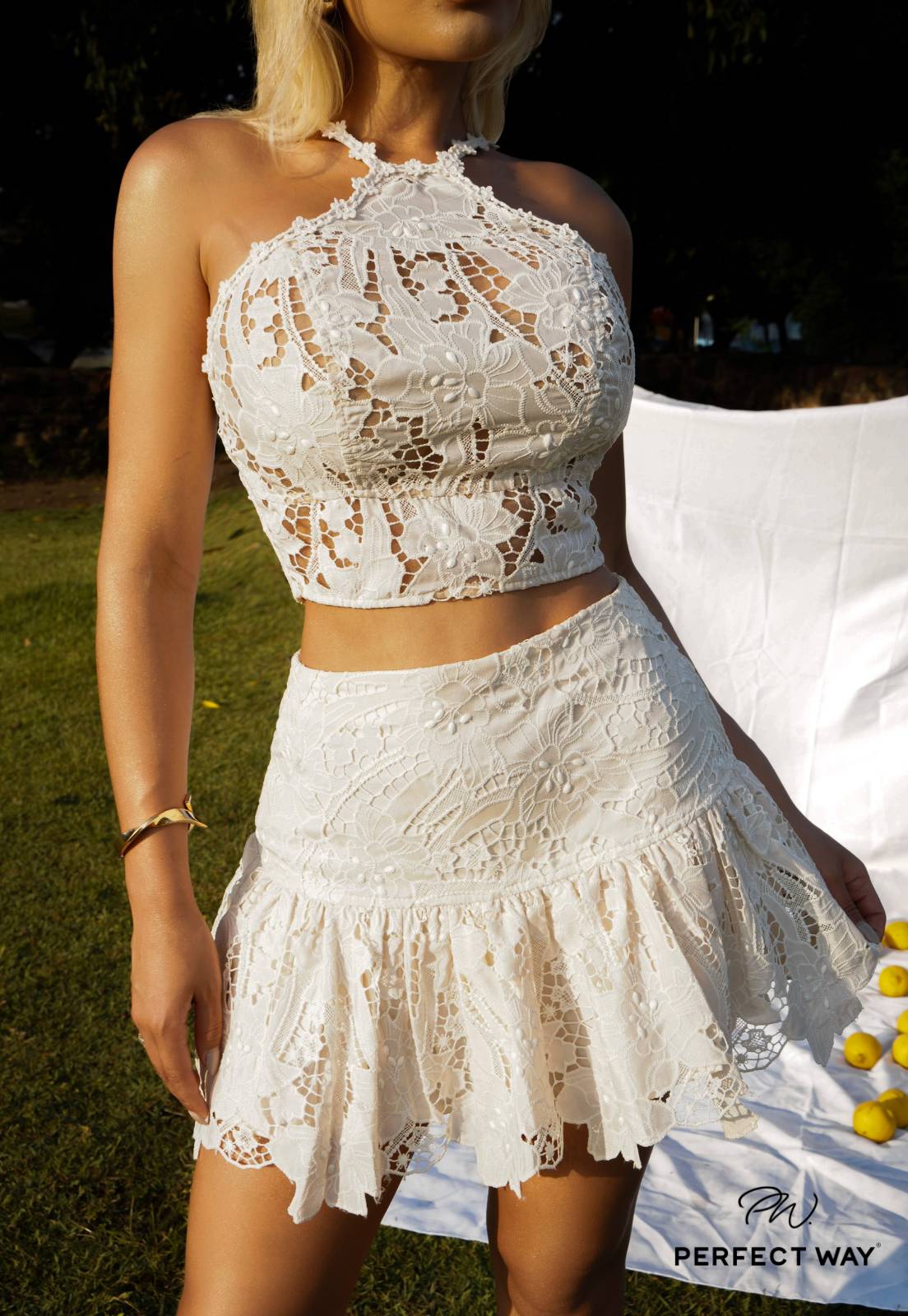 CONJUNTO CROPPED + SHORTS SAIA PEROLA PERFECT WAY
