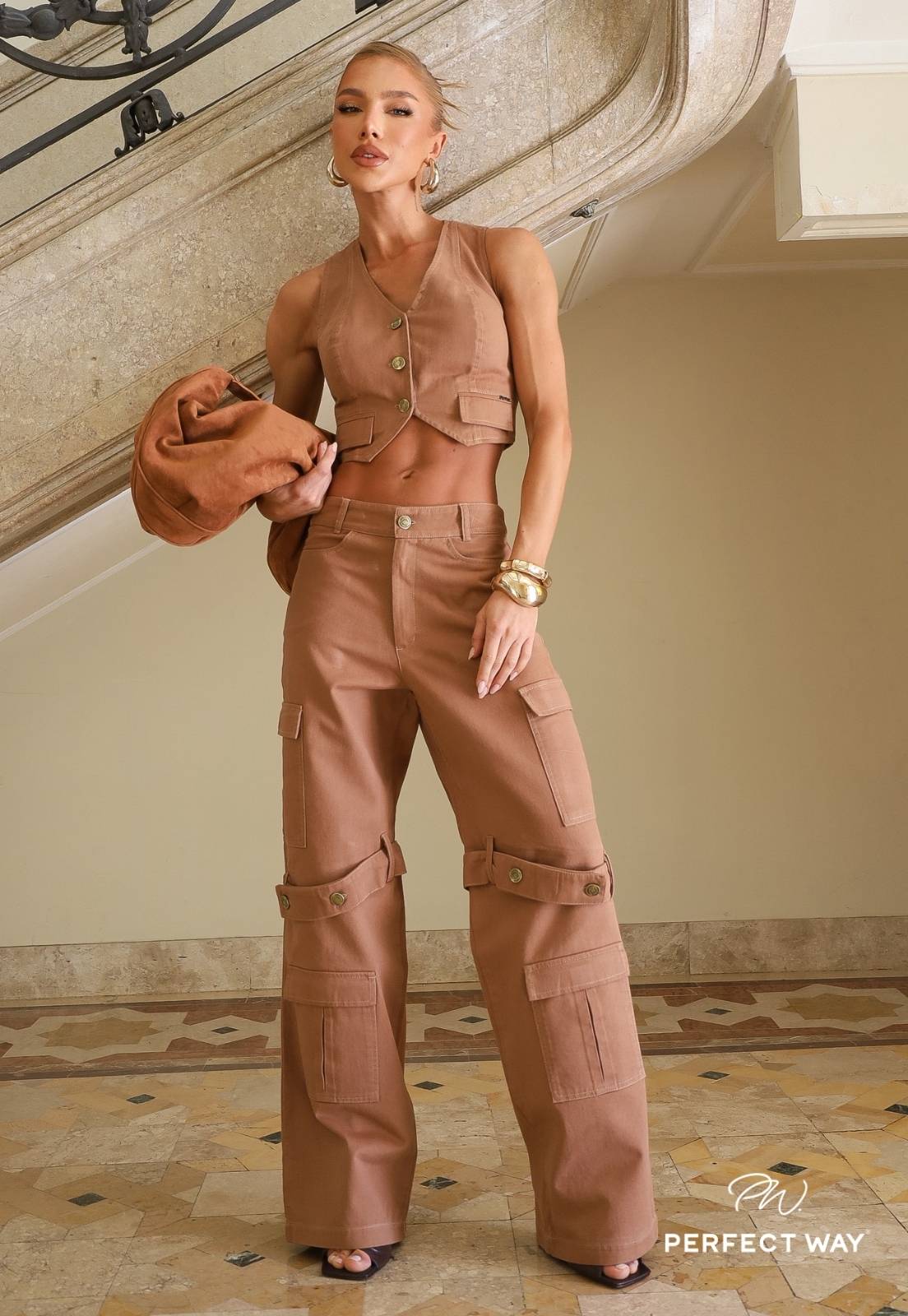 CALÇA WIDE LEG FEMININA
