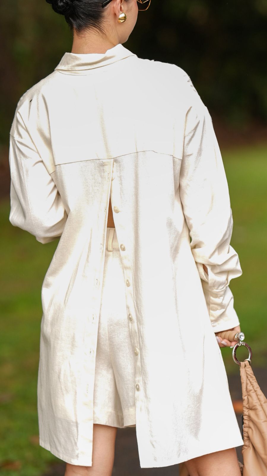 CONJUNTO OVERSIZED EM LINHO NATURAL - ESTAMORE