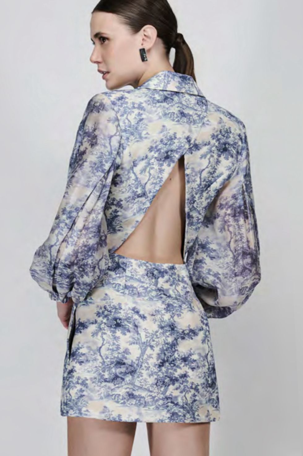 VESTIDO CURTO MANGA BUFANTE TOILE ESTAMPADO - CAOS