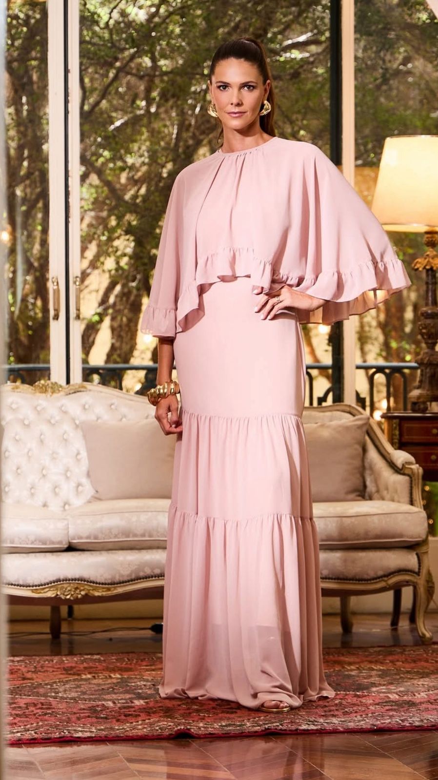VESTIDO CHIFFON DETALHE CAPA - LUZIA FAZZOLLI