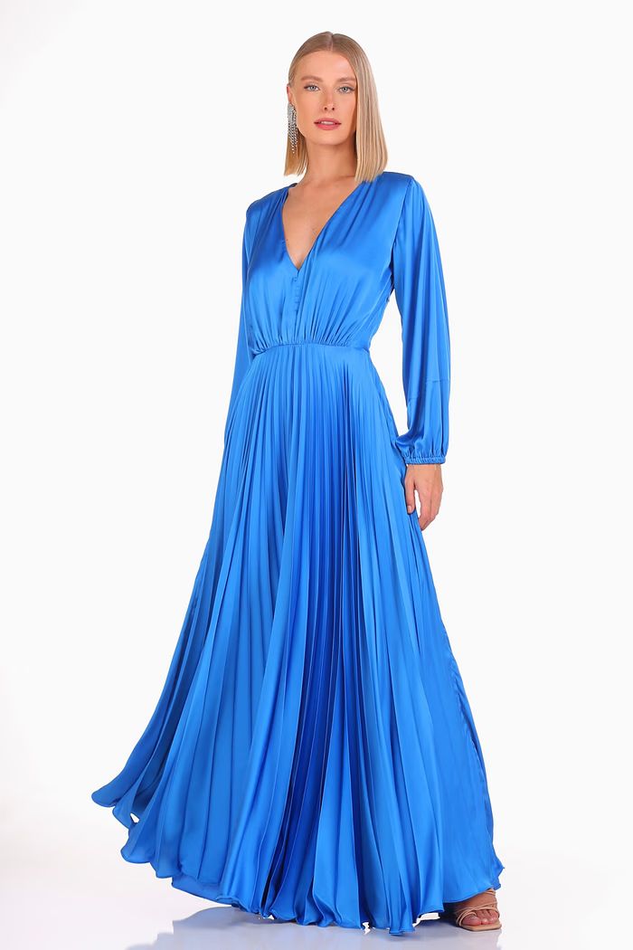 VESTIDO LONGO PLISSADO - VIBER