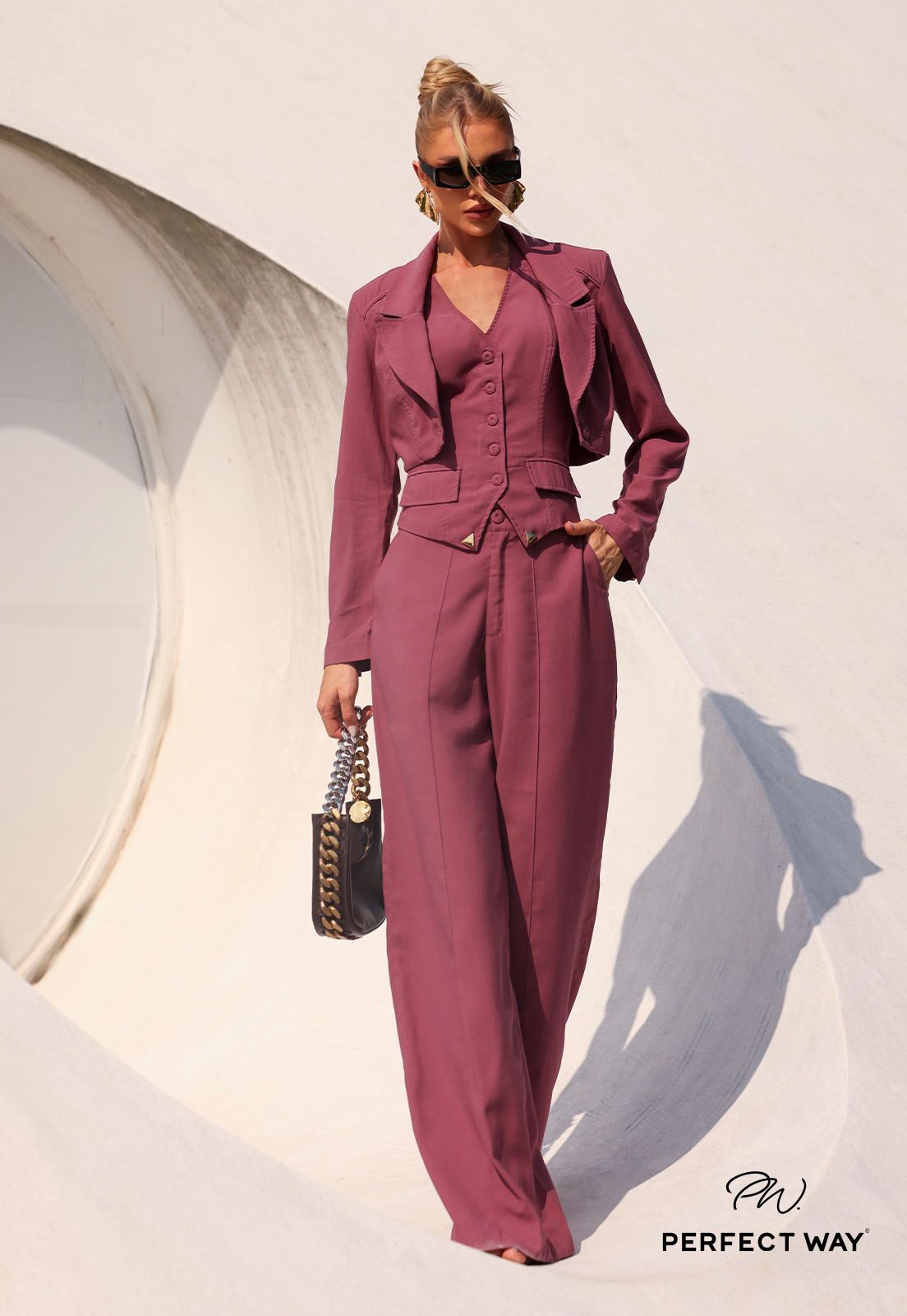CONJUNTO 3 PECAS ROSA ENVELHECIDO - PERFECT WAY