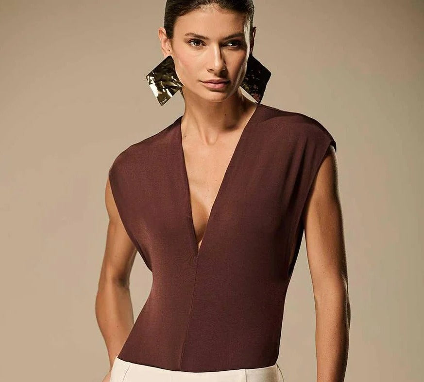 Body de jersey decote