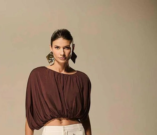 A Blusa Jersey Drapeada