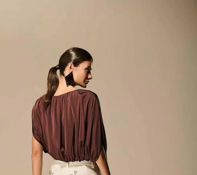A Blusa Jersey Drapeada