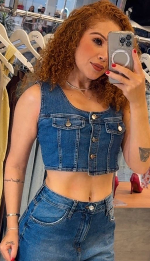 top cropped denin jeans