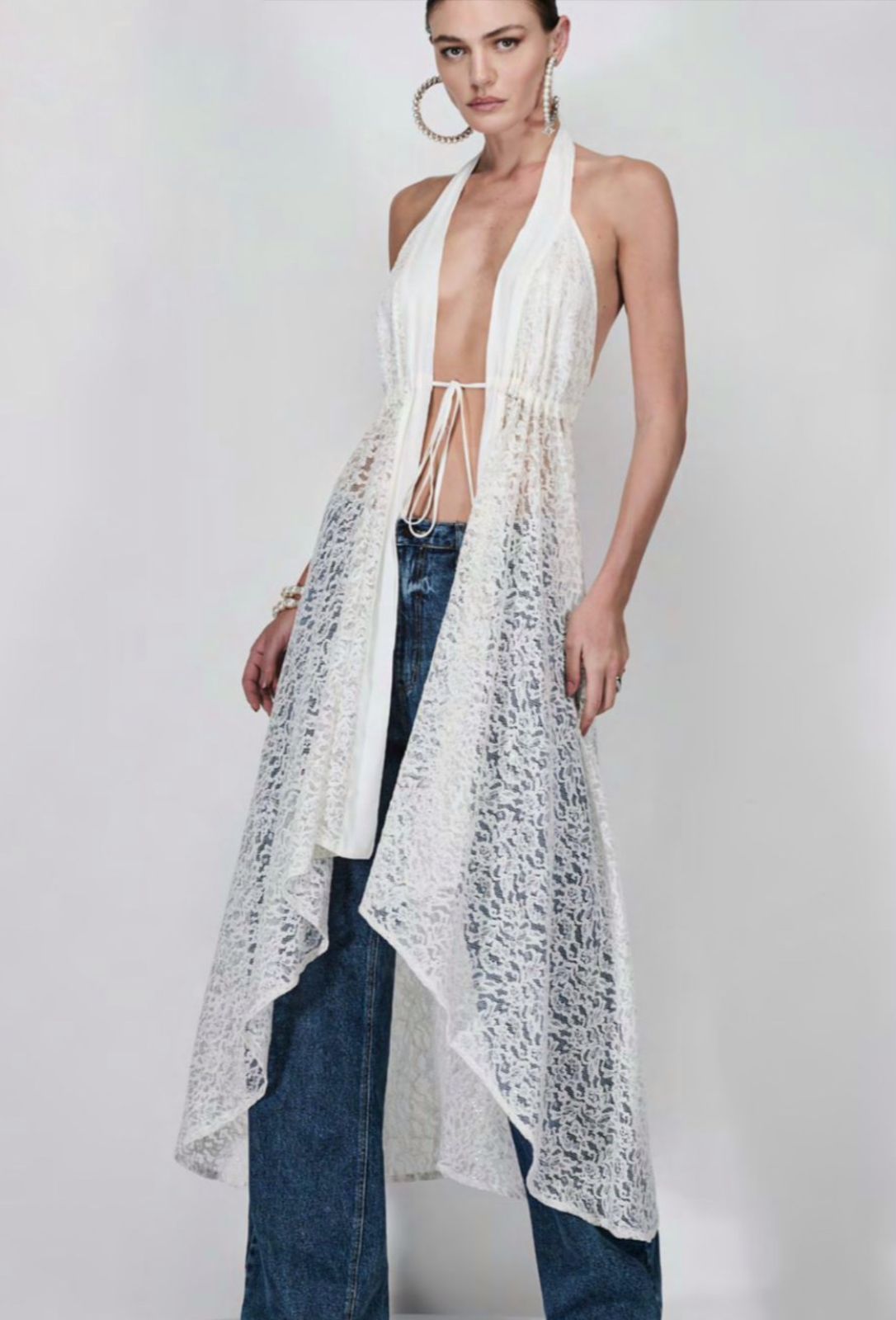 SOBREPOSIÇÃO FRENTE ÚNICA DE RENDA OFF WHITE - CAOS