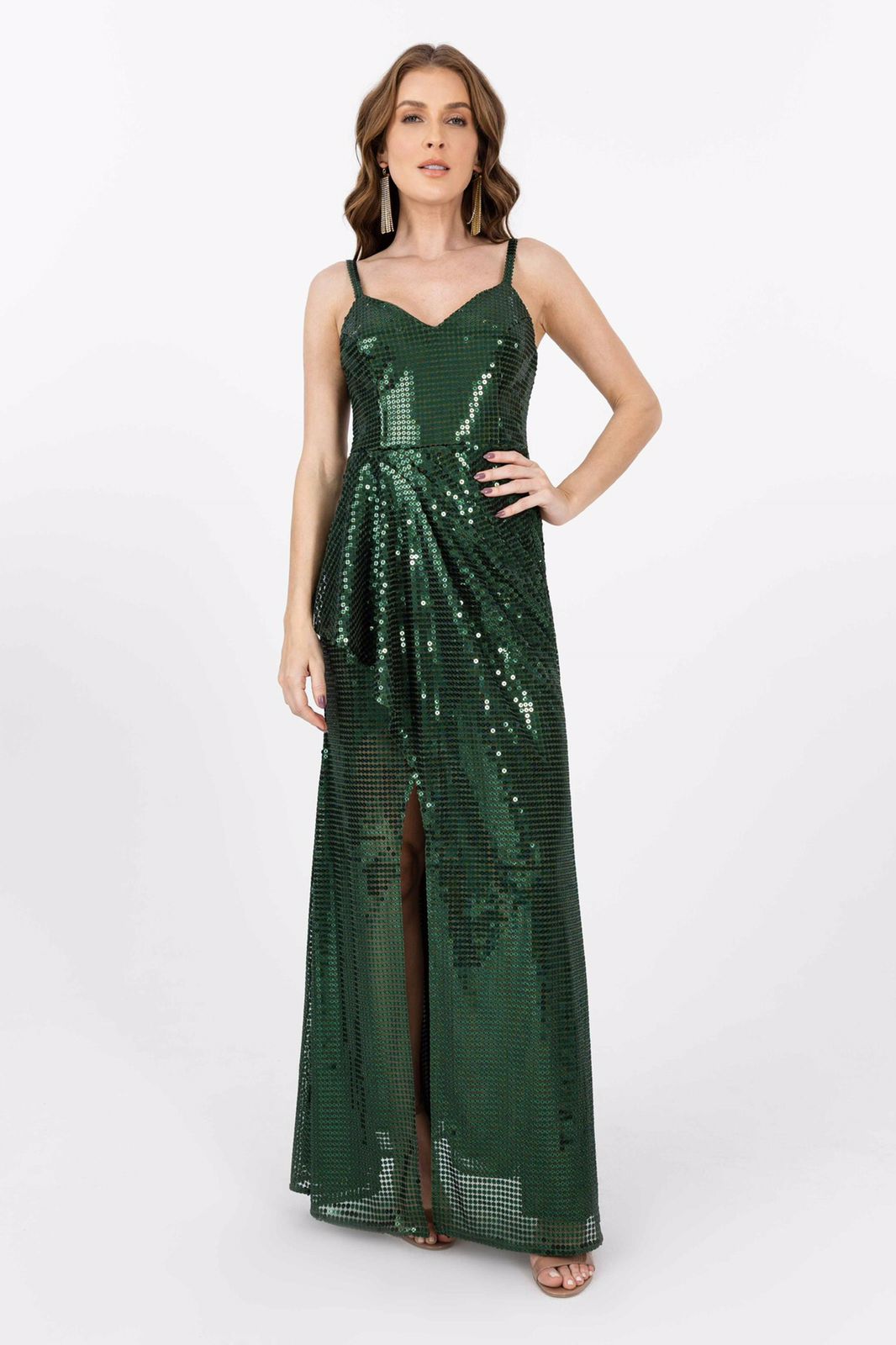 VESTIDO LONGO PAETE BORDADO
