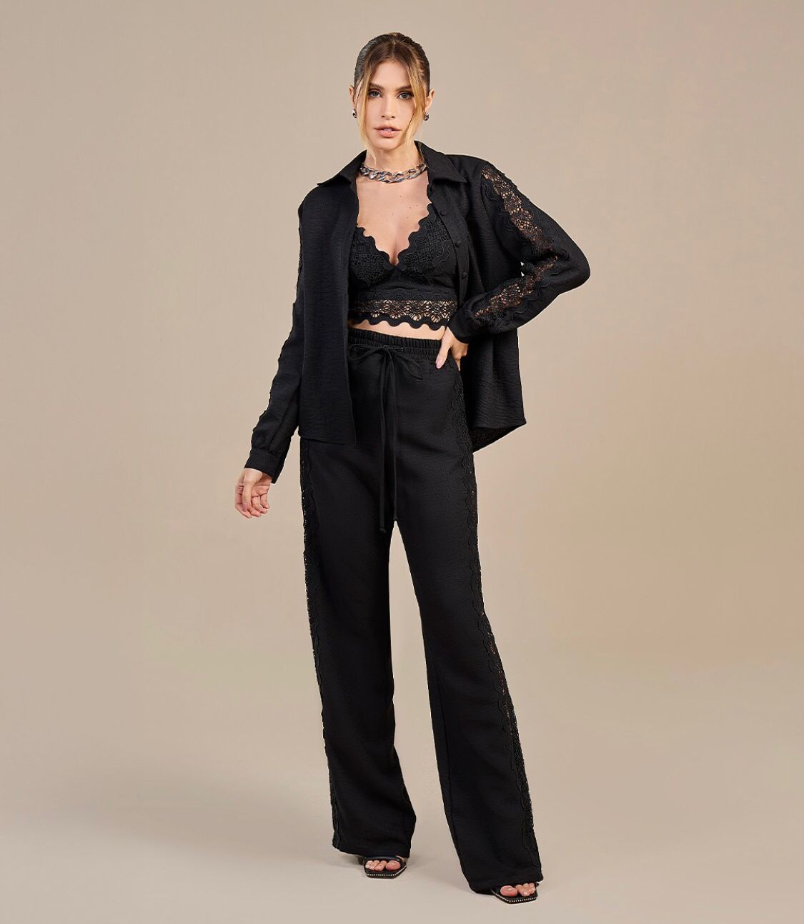 CONJUNTO PRETO MODA BELLE